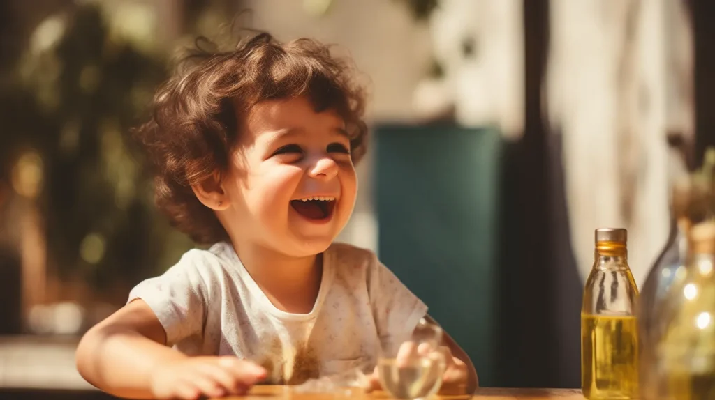 I nutrienti essenziali presenti in quest'olio favoriscono la crescita armoniosa dei bambini, offrendo loro un valido