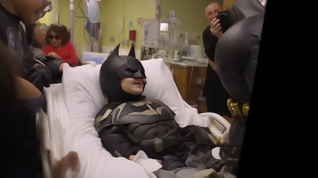 L’uomo che si veste da Batman per portare gioia ai bambini ricoverati negli ospedali: la toccante